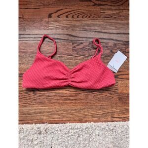 Andie Swim The Symi Top‎ Sedona Red Textured Ruched Bikini Top Large